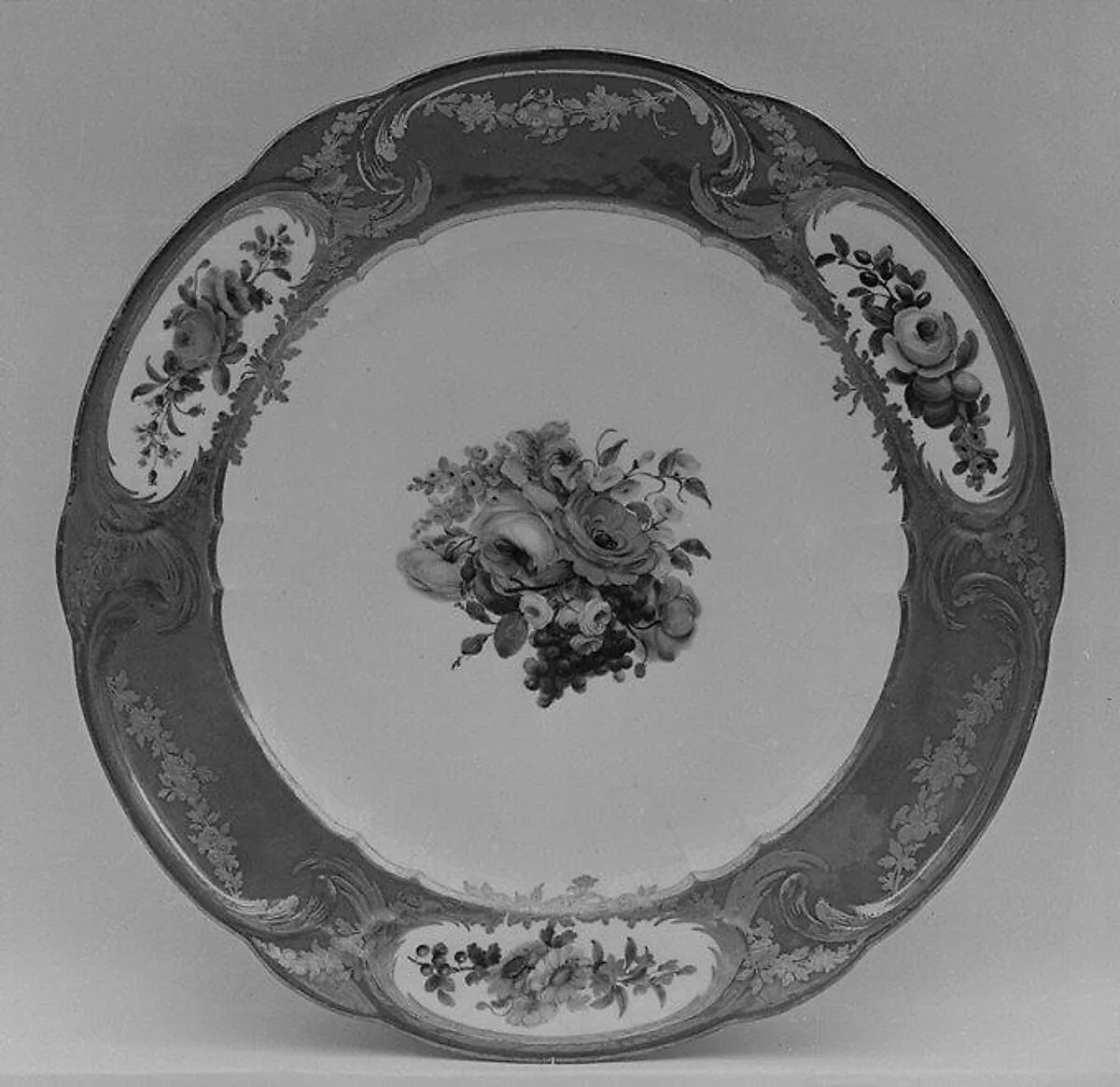 Plate (assiette à palmes) (1 of 102) (part of a service) — Sèvres Manufactory|Pierre Massy|Michel-Barnabé Chauvaux