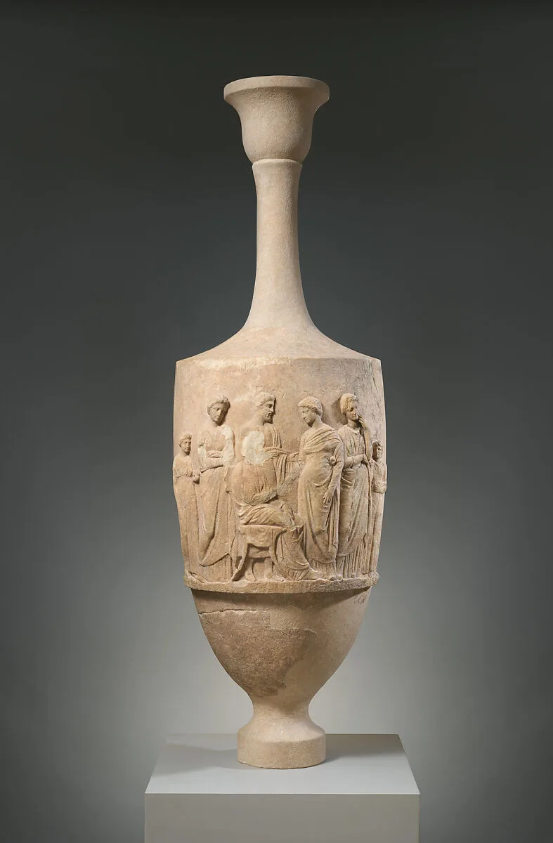 Marble funerary lekythos of Aristomache — Unknown