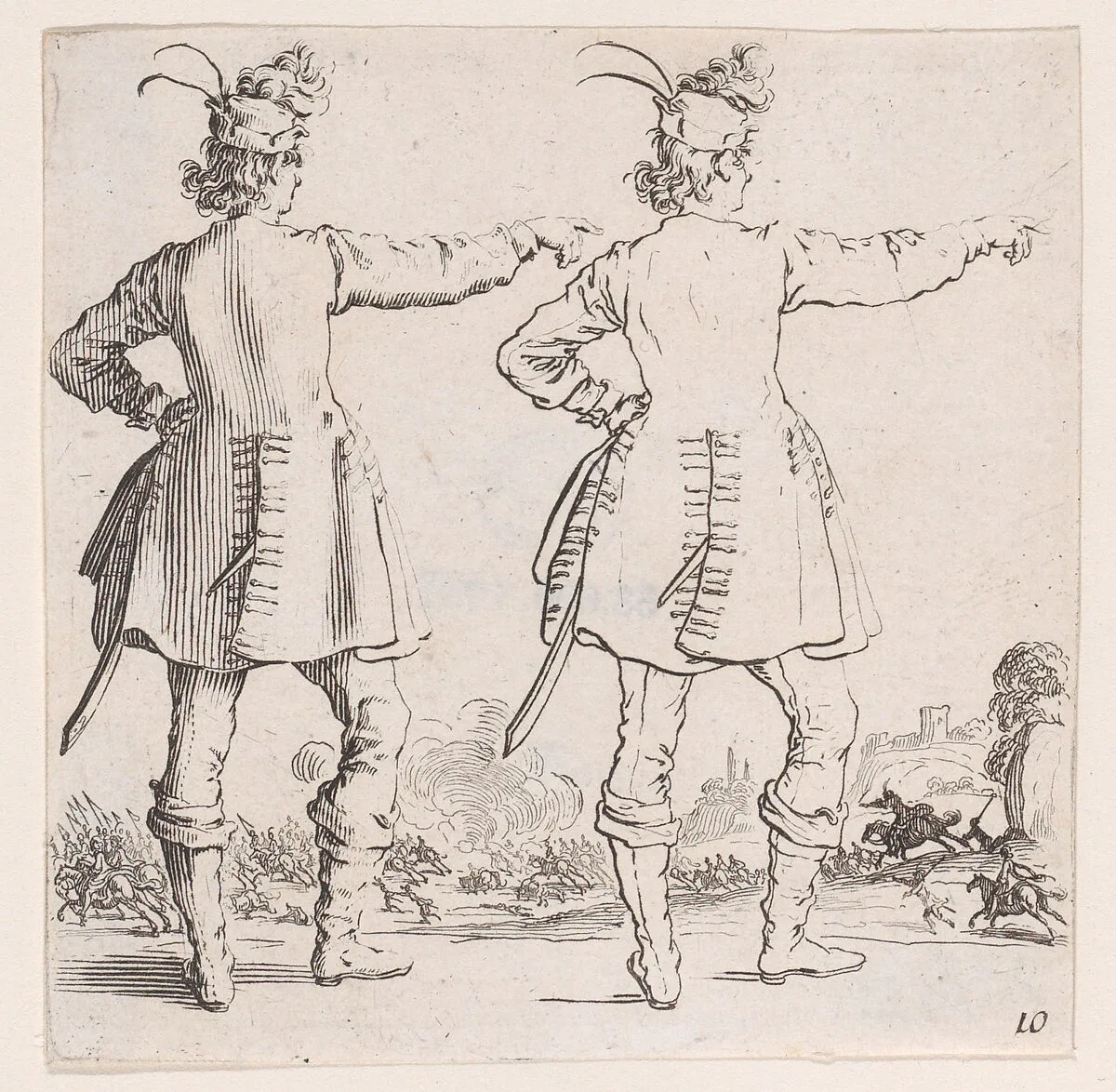 Le Turc Vu de Dos (The Turk Seen from Behind), from Varie Figure (Various Figures), plate 10 — Jacques Callot