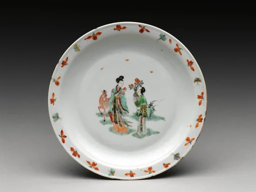 清康熙 景德鎮窯五彩仙女圖盤一對|Plate with fairies
