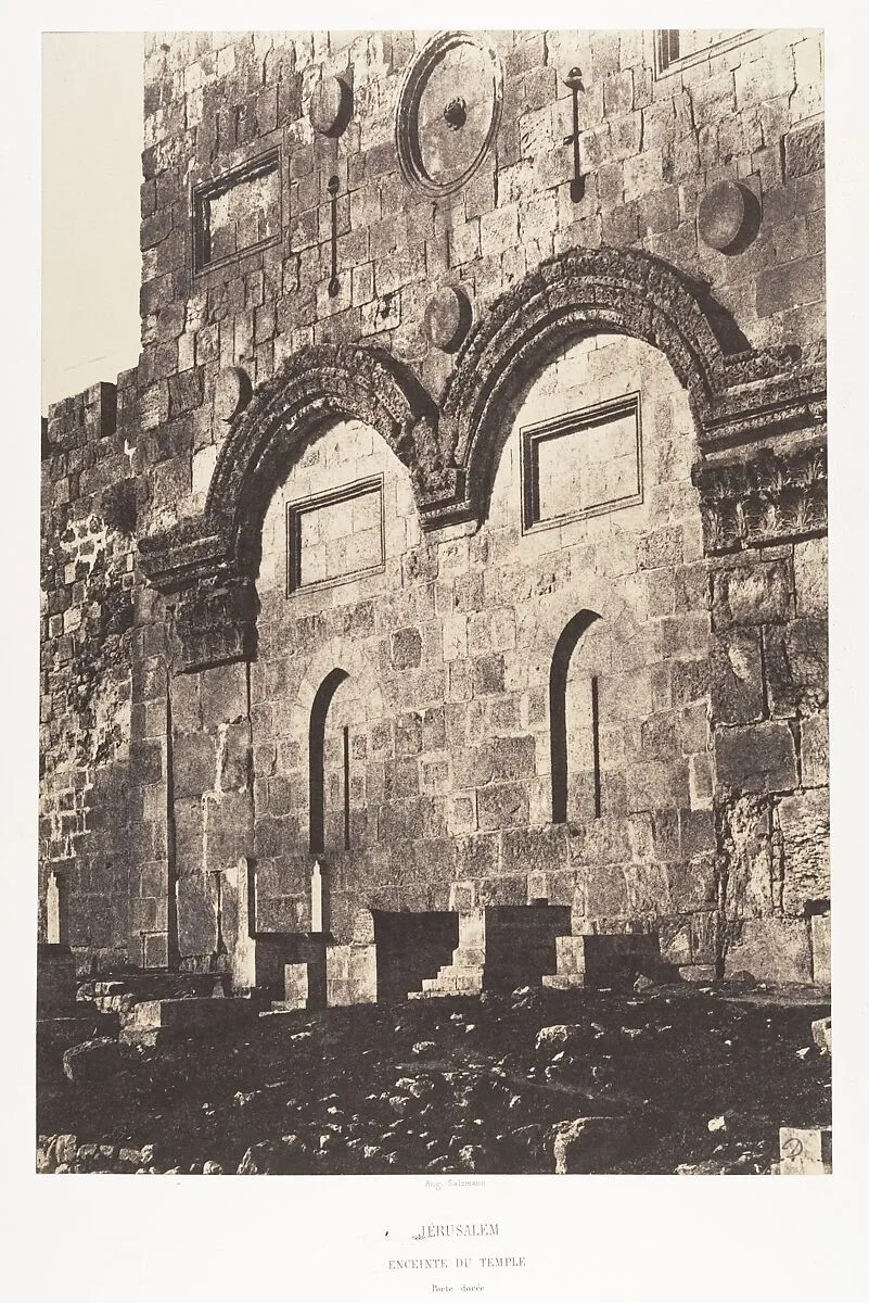 Jérusalem, Enceinte du Temple, Porte Dorée — Imprimerie photographique de Blanquart-Évrard, à Lille|Auguste Salzmann