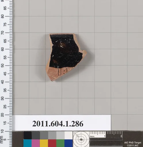 Terracotta rim fragment of a kylix (drinking cup)