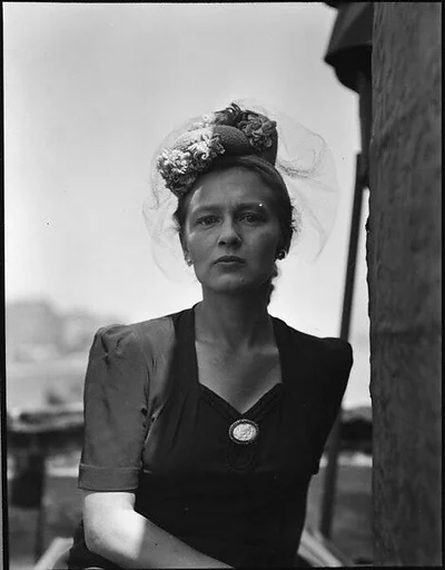 [Unidentified Woman on Roof of 441 East 92nd Street Apartment Building?, New York City]
