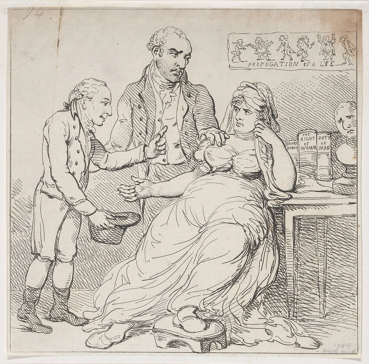Melpomene in the Dumps, or Child's Play Defended by Theatrical Monarchs — Thomas Rowlandson|D. N. Shury|Rudolph Ackermann, London