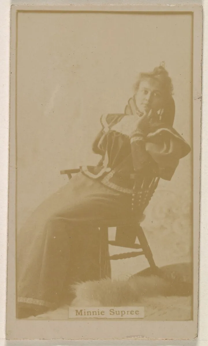 Minnie Supree, from the Actresses series (N245) issued by Kinney Brothers to promote Sweet Caporal Cigarettes — Kinney Brothers Tobacco Company