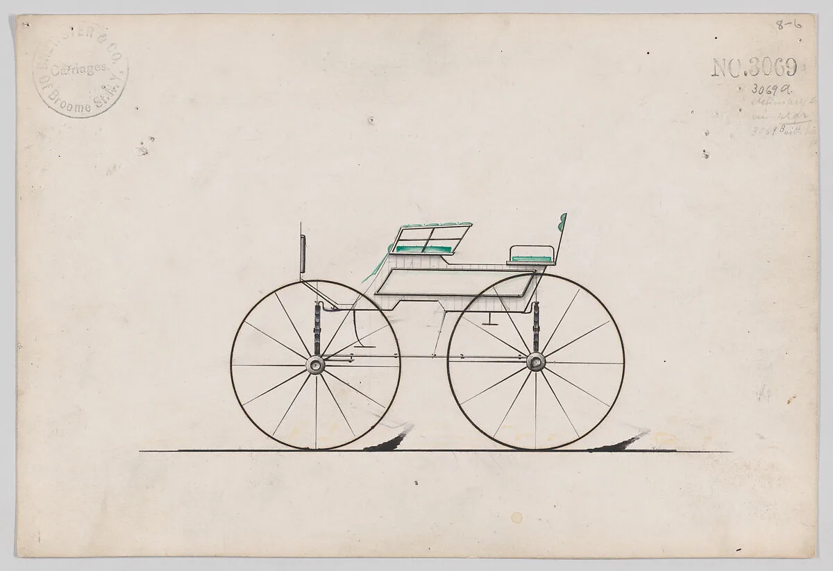 Design for 4 seat Phaeton, no top, no. 3069a — Brewster & Co.