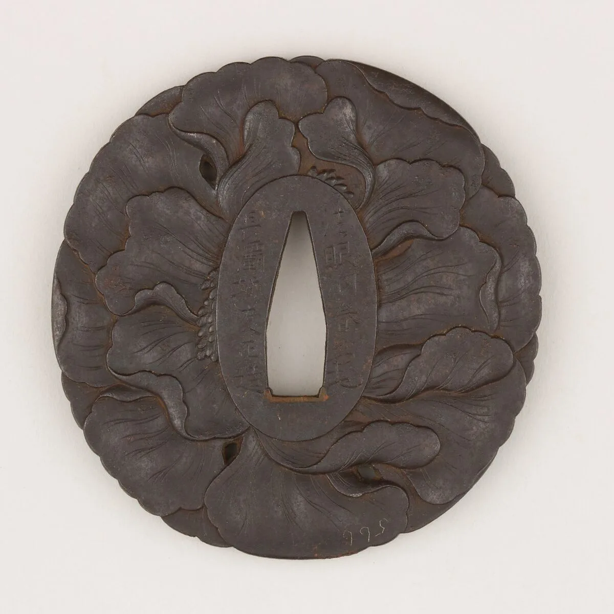 Sword guard (<i>Tsuba</i>) With Peony Motif (牡丹図鐔) — Takehara Tomomasa
