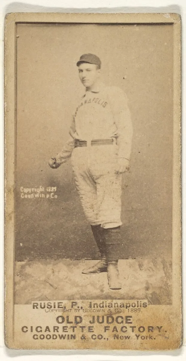 Amos Rusie, Pitcher, Indianapolis, from the Old Judge series (N172) for Old Judge Cigarettes — Goodwin & Company