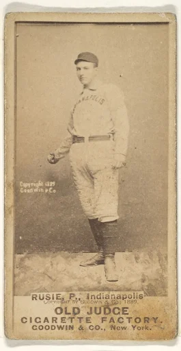 Amos Rusie, Pitcher, Indianapolis, from the Old Judge series (N172) for Old Judge Cigarettes