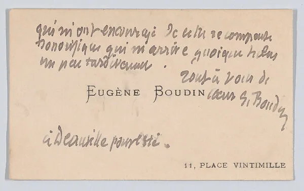 Eugène Boudin, calling card — Anonymous