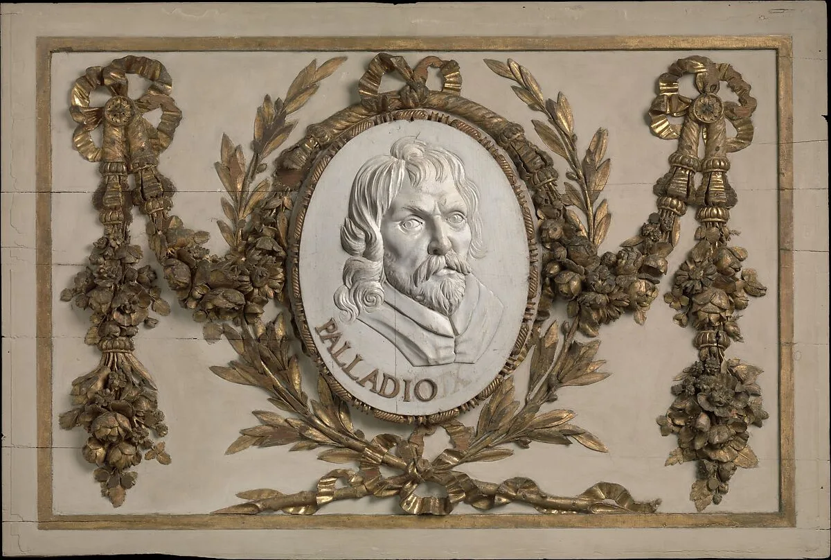 Panel for a decorative frieze with portrait of Palladio (from a set of six) — Unknown