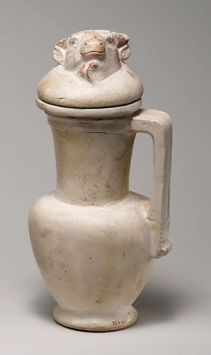 Jug and Lid with the Head of a Bull or Calf — Unknown