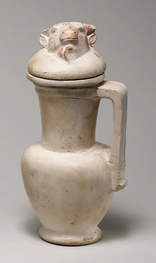 Jug and Lid with the Head of a Bull or Calf