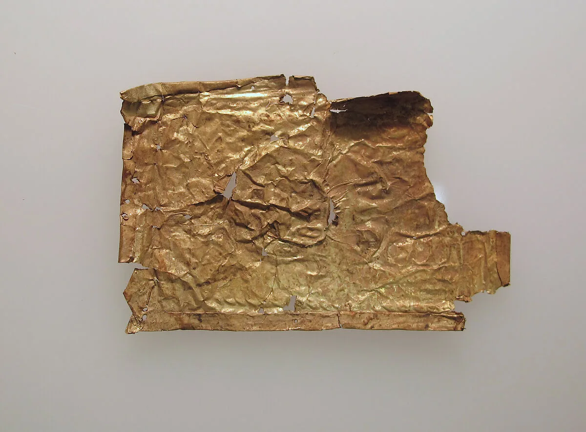 Plaque, thin gold leaf — Unknown