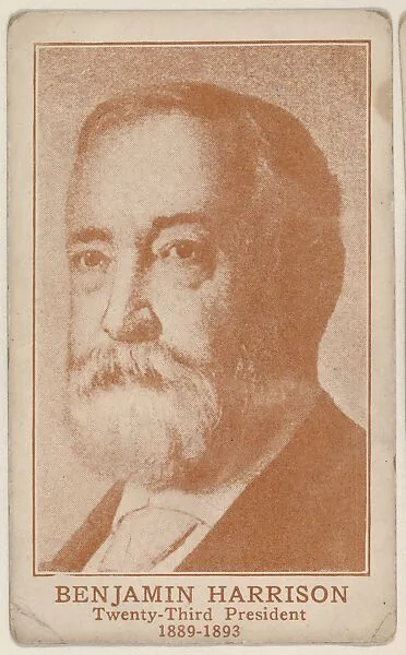 Benjamin Harrison, bakery card from the Presidents of U. S. series (D68), issued by the Weber Baking Company — Weber Baking Company