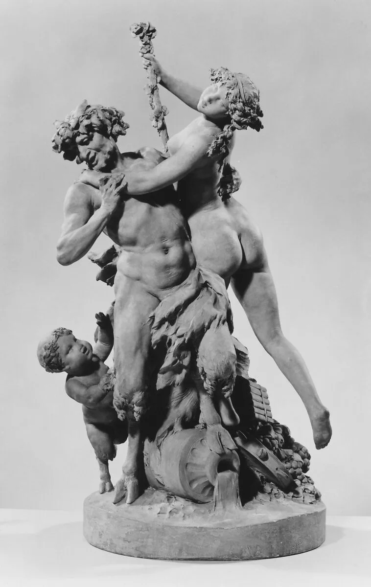 Bacchic group: satyr and bacchante with infant satyr — Clodion (Claude Michel)