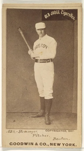 Stemmyer, Pitcher, Boston, from the Old Judge series (N172) for Old Judge Cigarettes