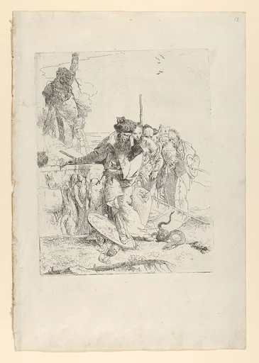 Six people watching a snake, from the Scherzi