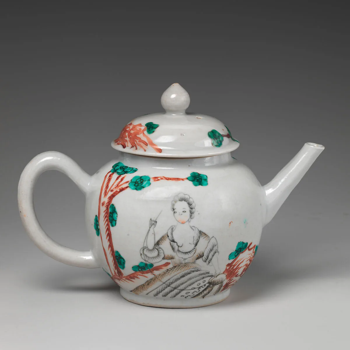 Teapot with portrait of a woman — Unknown