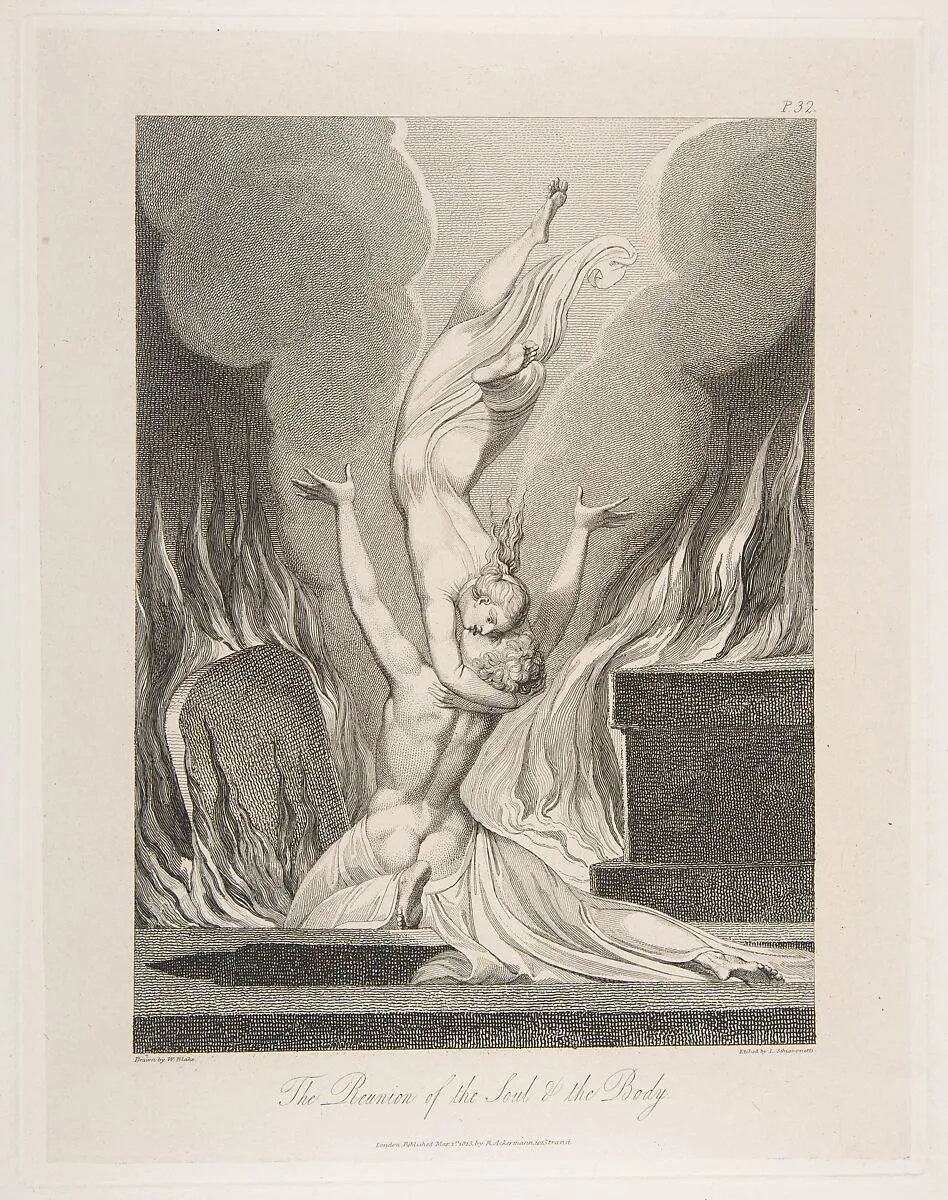 The Reunion of the Soul & the Body, from "The Grave," a Poem by Robert Blair — Rudolph Ackermann, London|William Blake|Robert Blair|Luigi Schiavonetti