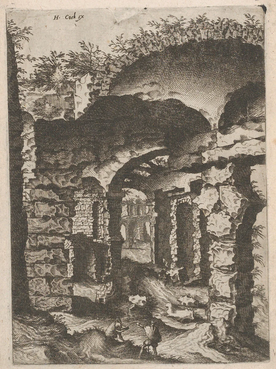 Vaults with Bosse Blocks, from "Roman Ruins and Buildings" — Hieronymus Cock|Lucas van Doetecum|Johannes van Doetecum I