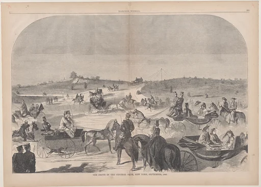The Drive in Central Park, New York (from "Harper's Weekly," Vol. IV)