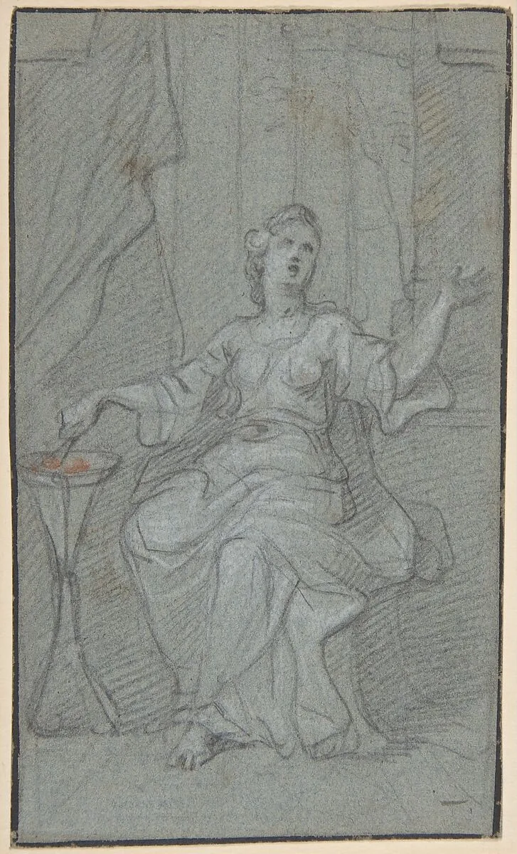 Woman Lighting a Sacrificial Fire — Claude Guy Hallé