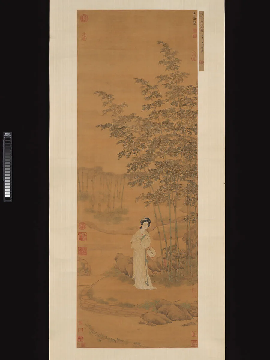 明 傳仇英 文玉圖 軸圖 軸|Lady in a Bamboo Grove — Qiu Ying