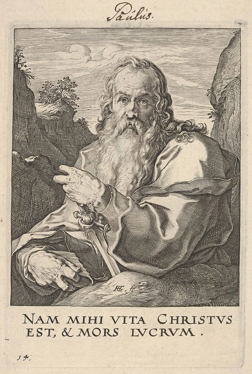 St. Paul, from Christ, the Apostles and St. Paul with the Creed — Hendrick Goltzius