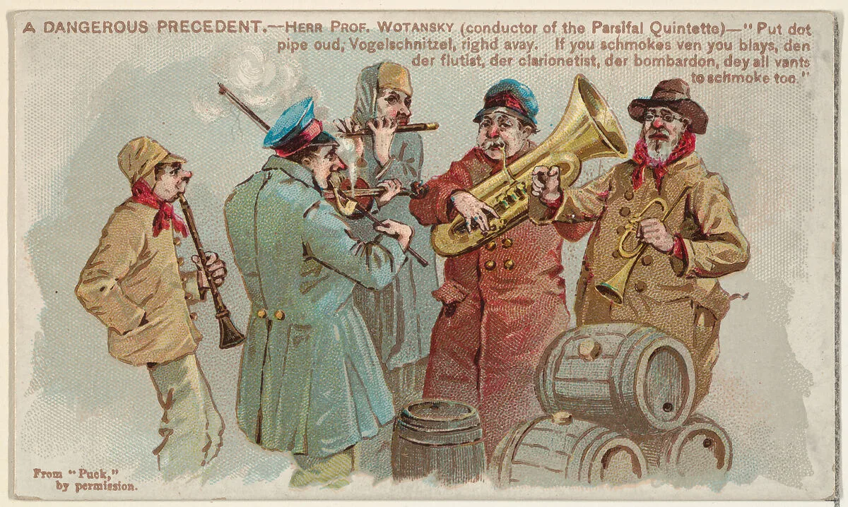 A Dangerous Precedent, from the Snapshots from "Puck" series (N128) issued by Duke Sons & Co. to promote Honest Long Cut Tobacco — W. Duke, Sons & Co.|Knapp & Company