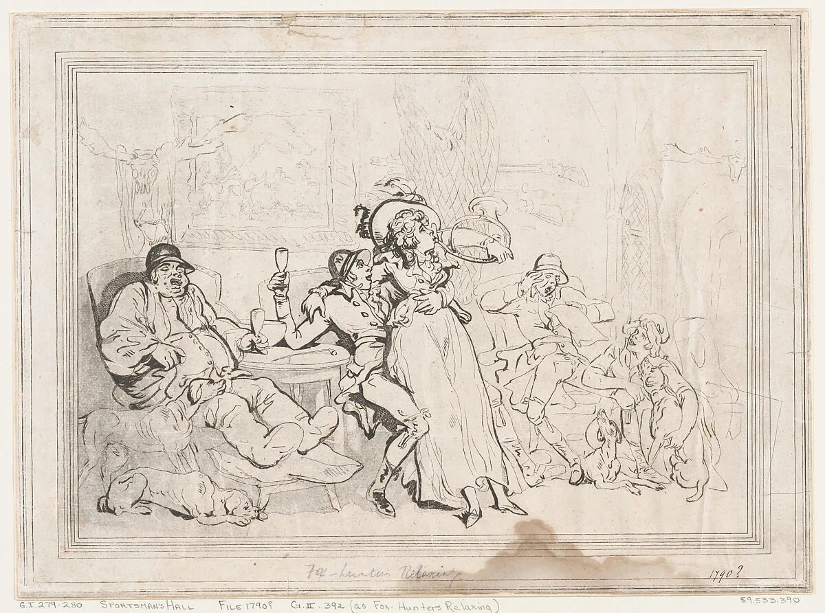 Sportsman's Hall, or Fox-Hunters Relaxing — Thomas Rowlandson