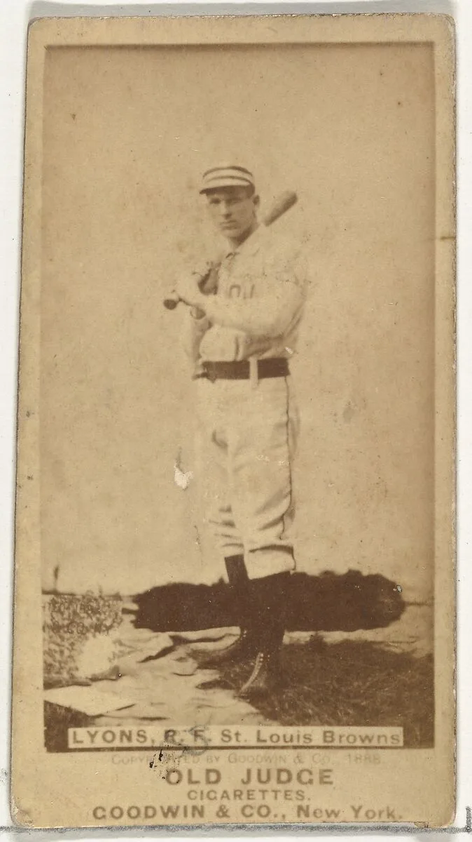 Harry Lyons, Right Field, St. Louis Browns, from the Old Judge series (N172) for Old Judge Cigarettes — Goodwin & Company