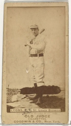 Harry Lyons, Right Field, St. Louis Browns, from the Old Judge series (N172) for Old Judge Cigarettes