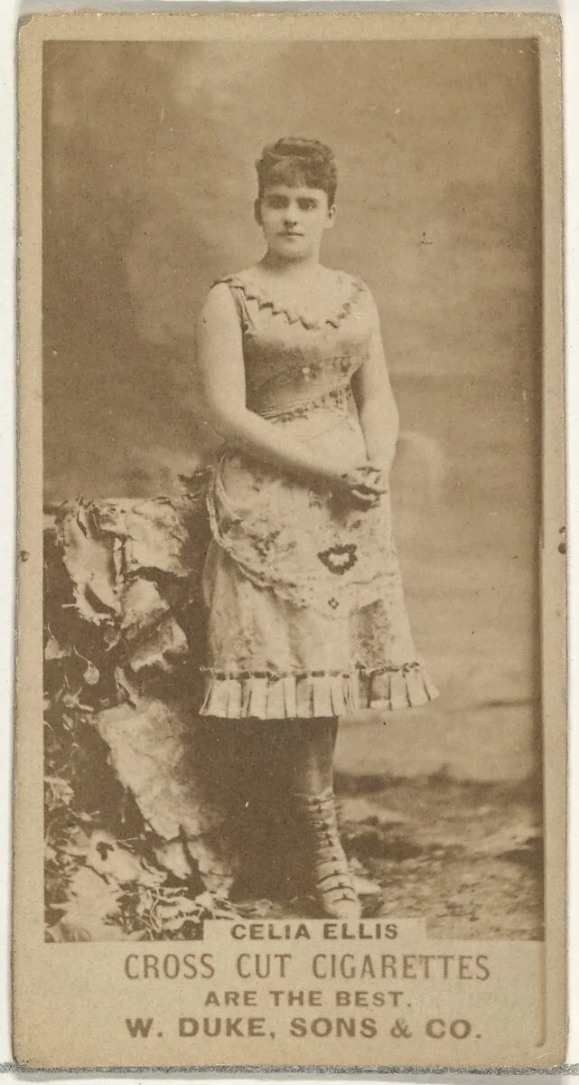 Celia Ellis, from the Actors and Actresses series (N145-3) issued by Duke Sons & Co. to promote Cross Cut Cigarettes — W. Duke, Sons & Co.