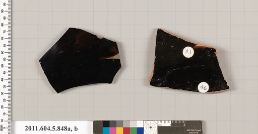 Terracotta fragments of kylikes (drinking cups)