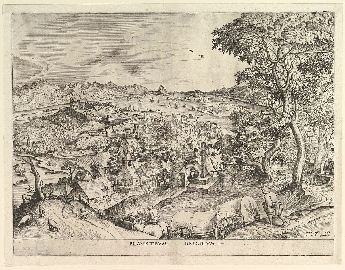 The Belgian Wagon (Plaustrum Belgicum) from The Large Landscapes — Pieter Bruegel the Elder|Johannes van Doetecum I|Lucas van Doetecum|Hieronymus Cock