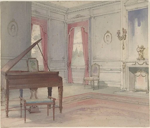 View of a Living Room with Piano