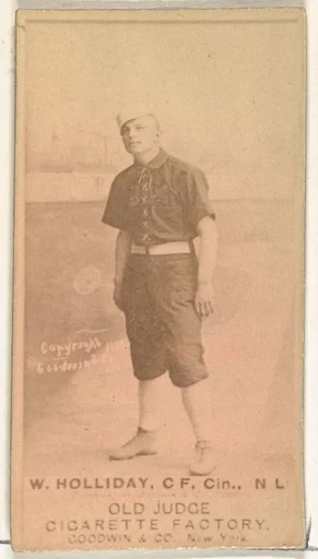 James Wear "Bug" Holliday, Center Field, Cincinnati, from the Old Judge series (N172) for Old Judge Cigarettes