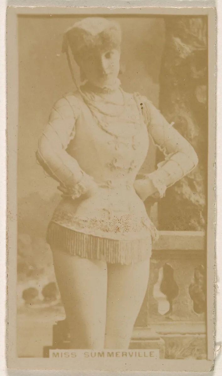 Miss Annie Summerville, from the Actresses series (N245) issued by Kinney Brothers to promote Sweet Caporal Cigarettes — Kinney Brothers Tobacco Company
