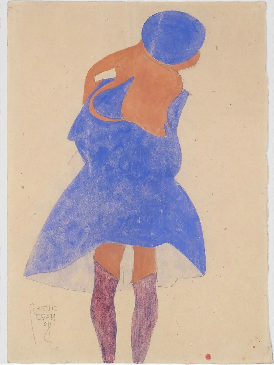 Standing Girl, Back View — Egon Schiele
