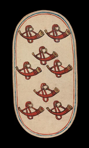 8 of Horns, from The Cloisters Playing Cards