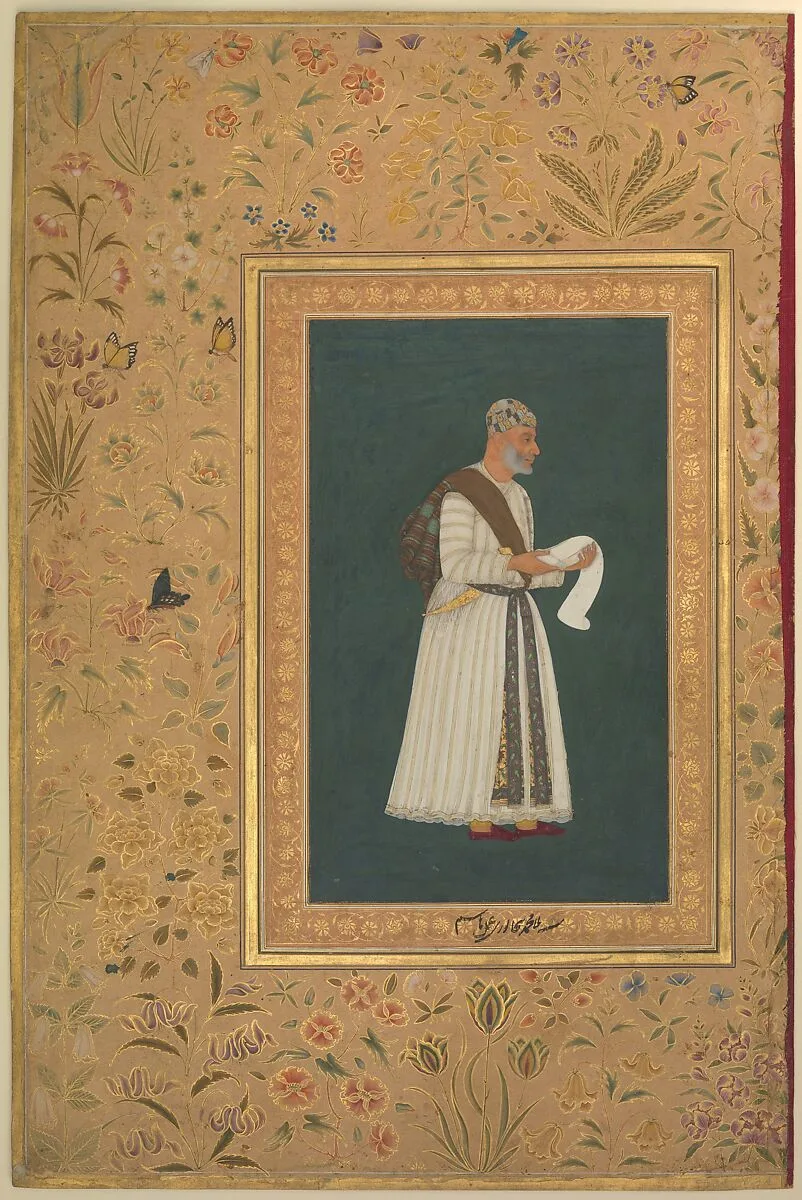 "Portrait of Mulla Muhammad Khan Vali of Bijapur", Folio from the Shah Jahan Album — Hashim|Mir 'Ali Haravi