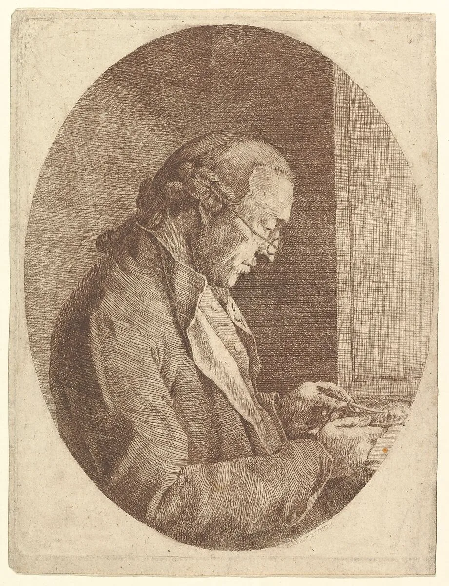 Portrait of an Artist Sketching a Portrait Miniature — Franz Jakob Josef Ignatz von Predl