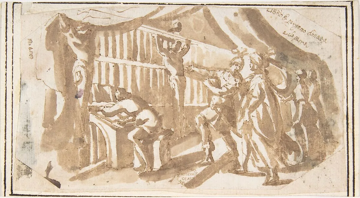 The Library of Pergamus Given to Cleopatra — Francesco Allegrini