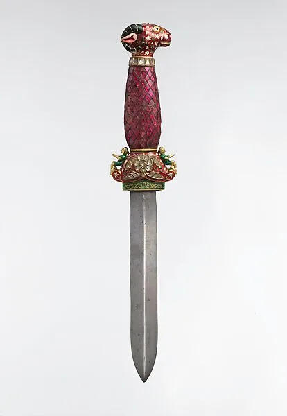 Jeweled and Enameled Ram's Head Dagger — Unknown