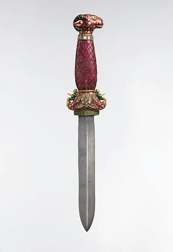 Jeweled and Enameled Ram's Head Dagger