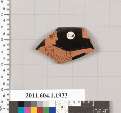 Terracotta rim fragment of a kylix (drinking cup)