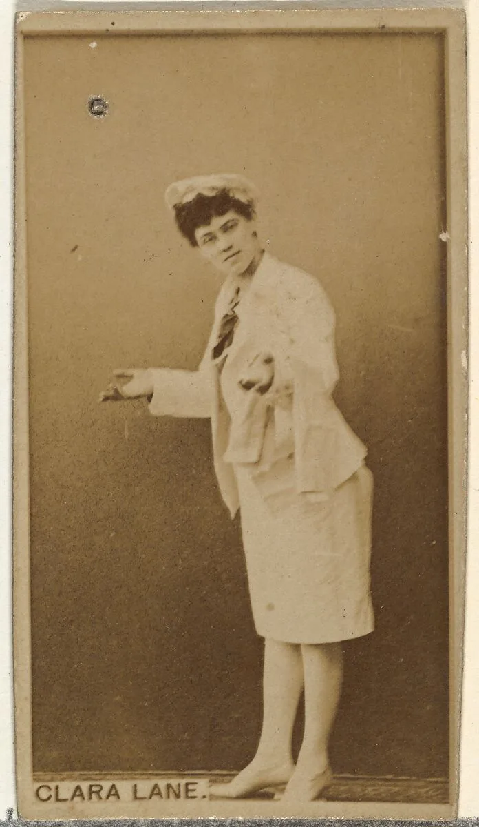 Clara Lane, from the Actors and Actresses series (N145-8) issued by Duke Sons & Co. to promote Duke Cigarettes — American Tobacco Company|W. Duke, Sons & Co.