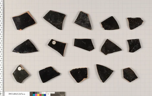Terracotta fragments of kylikes (drinking cups)