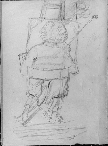 Seated Artist, Viewed from the Rear, Painting at an Easel (from Whistler Album)